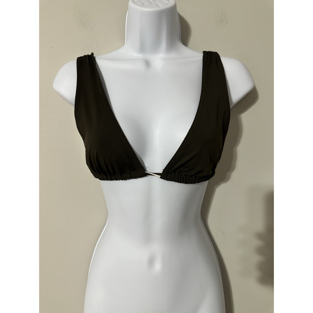 Eres Classic Triangle Bikini Top Dark Brown FR 40‎ / US 8 Minimalist Tie Back